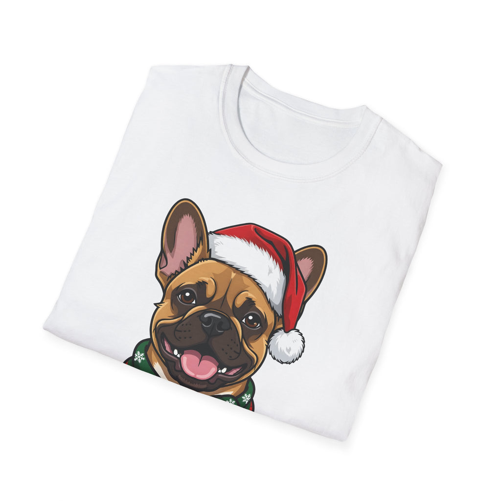Merry Woofmas French Bulldog Christmas t-shirt, product photo 6