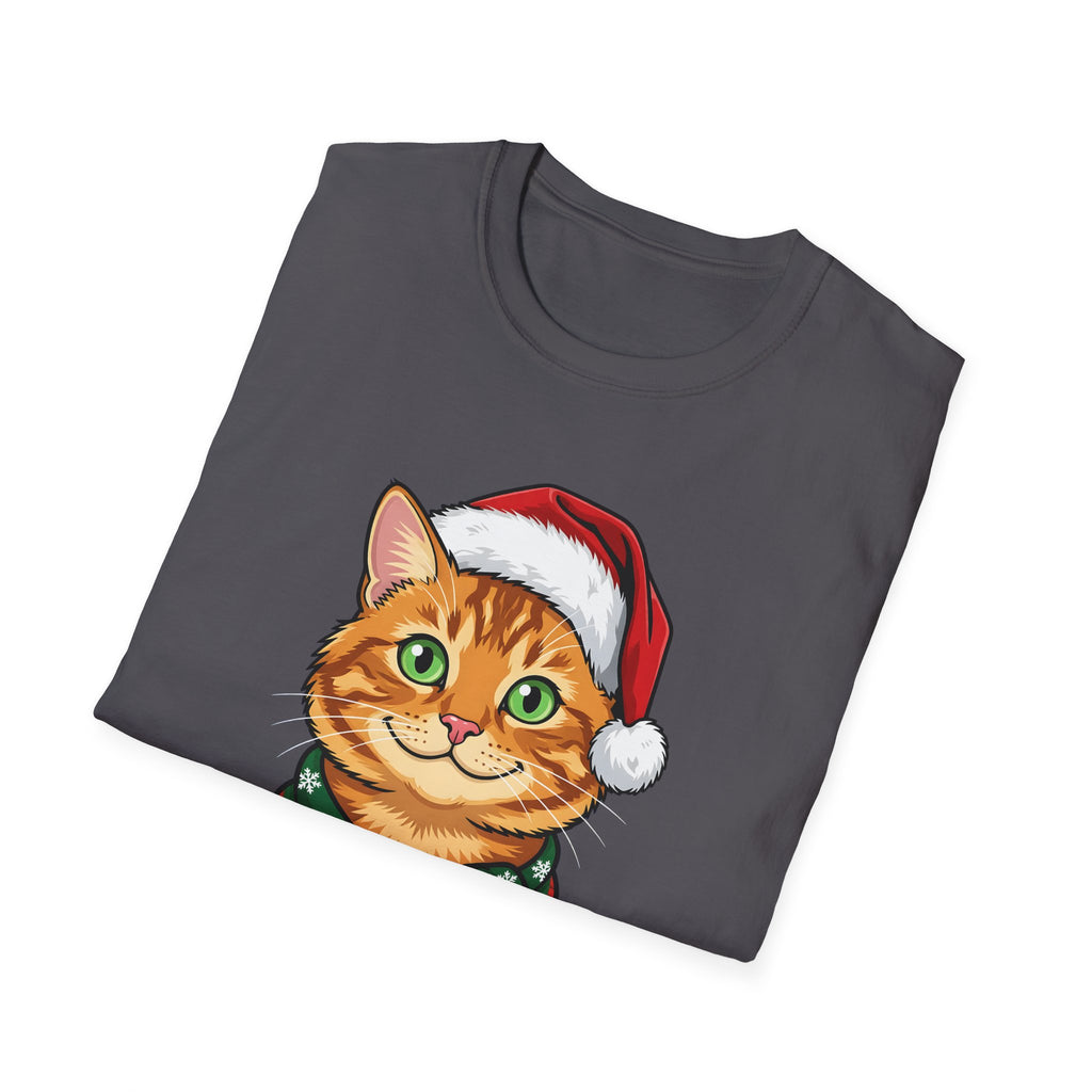 Merry Whiskers Ginger Tabby Cat Christmas t-shirt, product photo 27