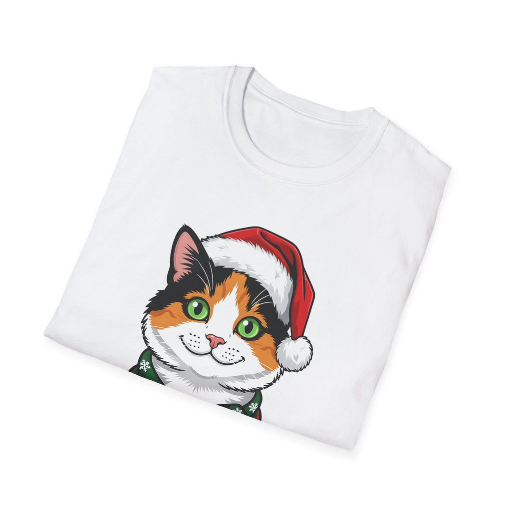 Merry Whiskers Calico Cat Christmas t-shirt, product photo 9