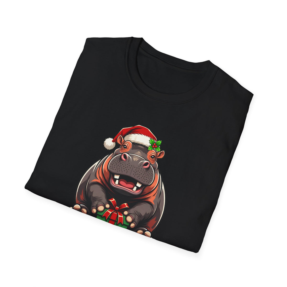 Merry Hippopotamus Christmas t-shirt, product photo 6