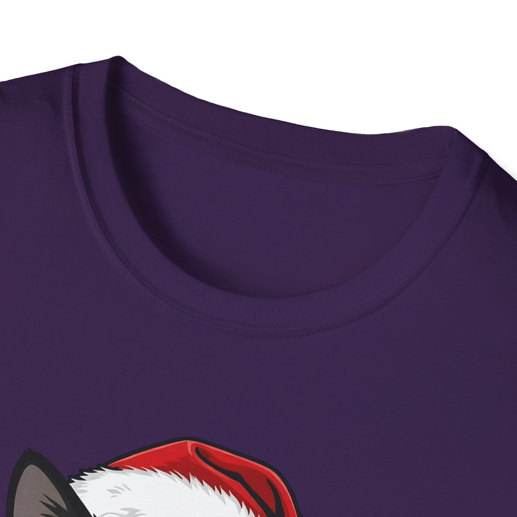 Merry Whiskers Tuxedo Cat Christmas t-shirt, product photo 26