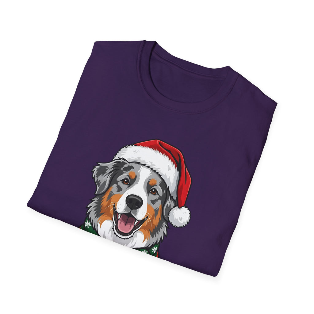 Merry Woofmas Blue Merle Australian Shepherd Christmas t-shirt, product photo 30