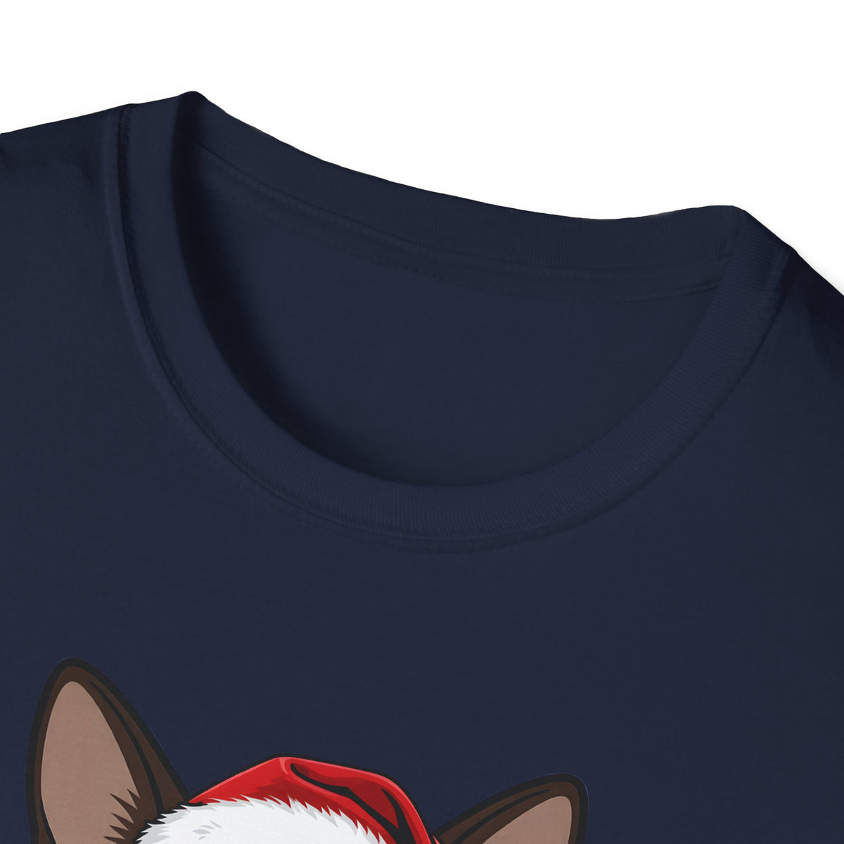 Merry Whiskers Siamese Cat Christmas t-shirt, product photo 5