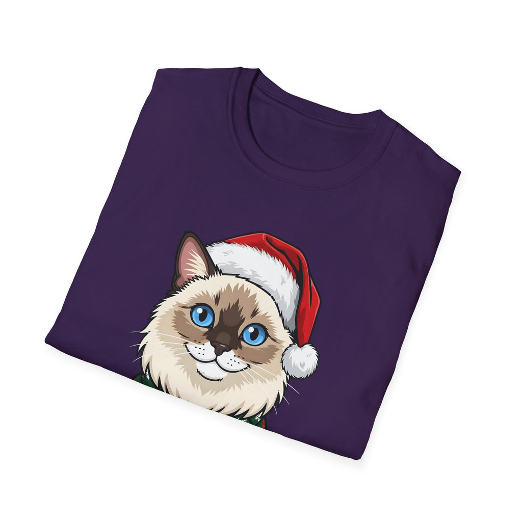 Merry Whiskers Ragdoll Cat Christmas t-shirt, product photo 30