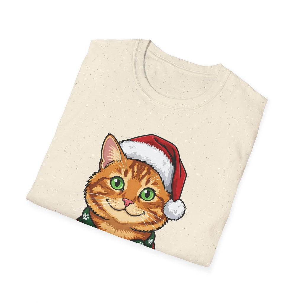 Merry Whiskers Ginger Tabby Cat Christmas t-shirt, product photo 18