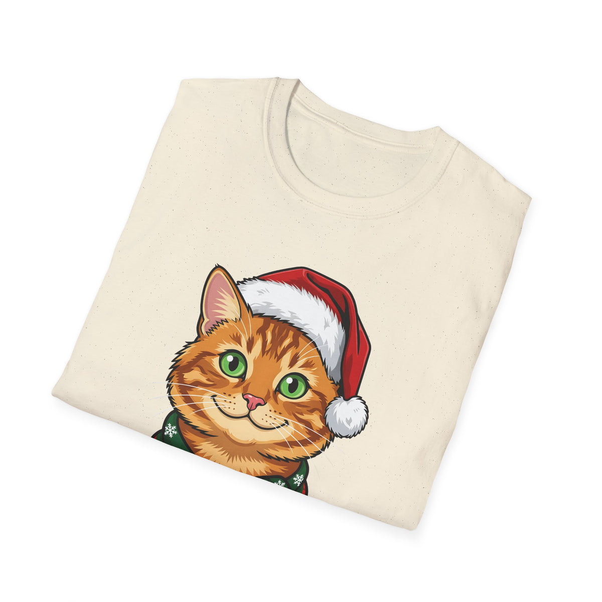 Merry Whiskers Ginger Tabby Cat Christmas t-shirt, product photo 18