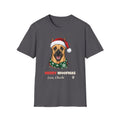 Merry Woofmas Great Dane Christmas t-shirt in Charcoal, front view