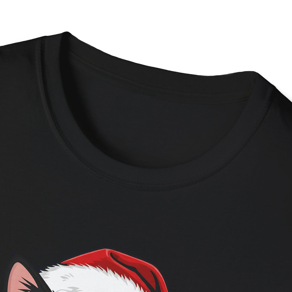 Merry Whiskers Calico Cat Christmas t-shirt, product photo 2