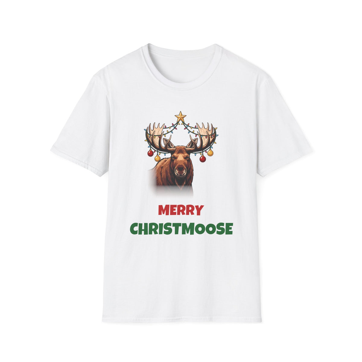 Merry Christmoose Christmas t-shirt in White, front view