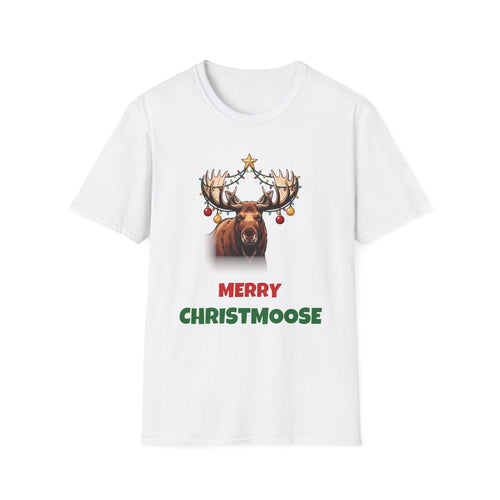 Merry Christmoose Christmas t-shirt in White, front view