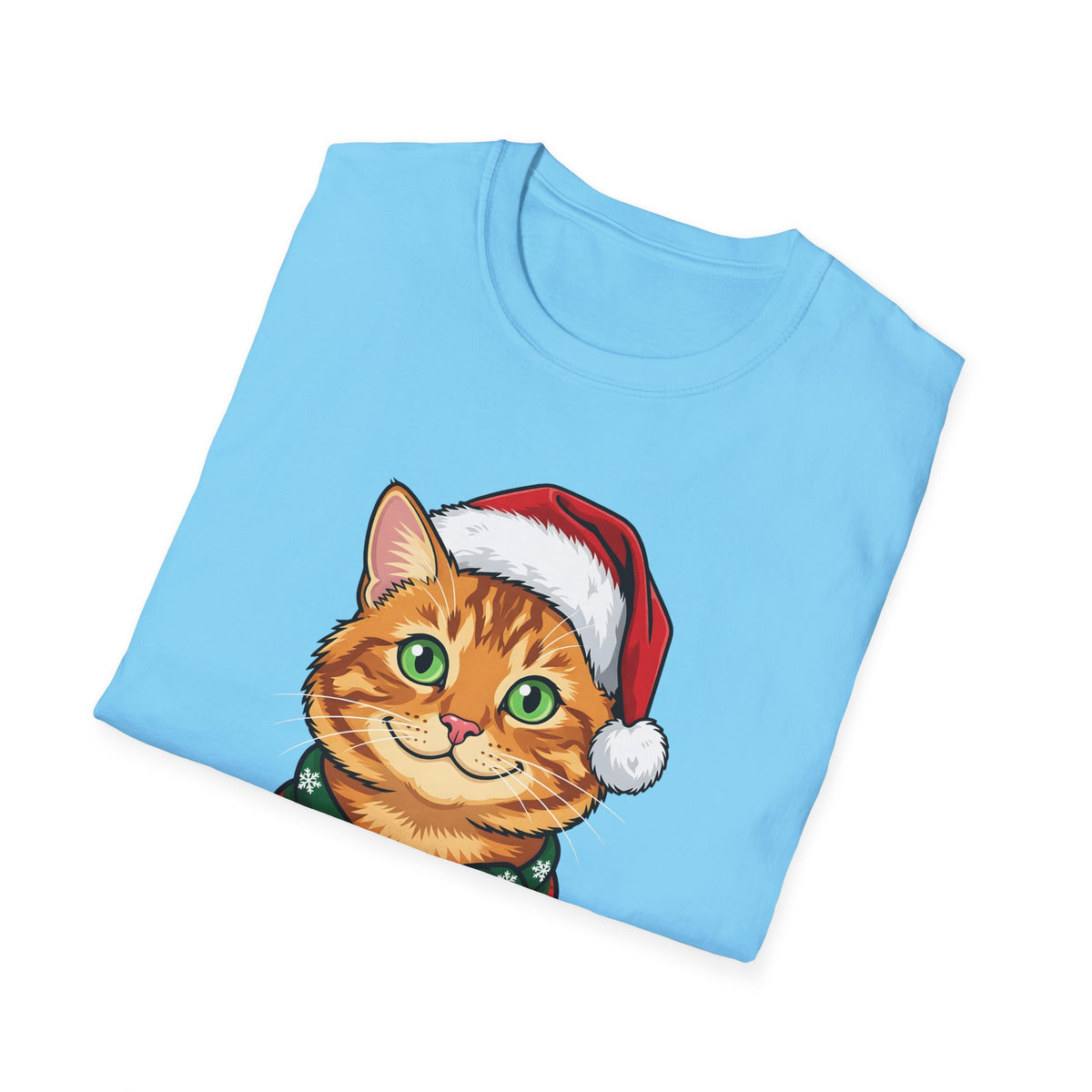Merry Whiskers Ginger Tabby Cat Christmas t-shirt, product photo 24