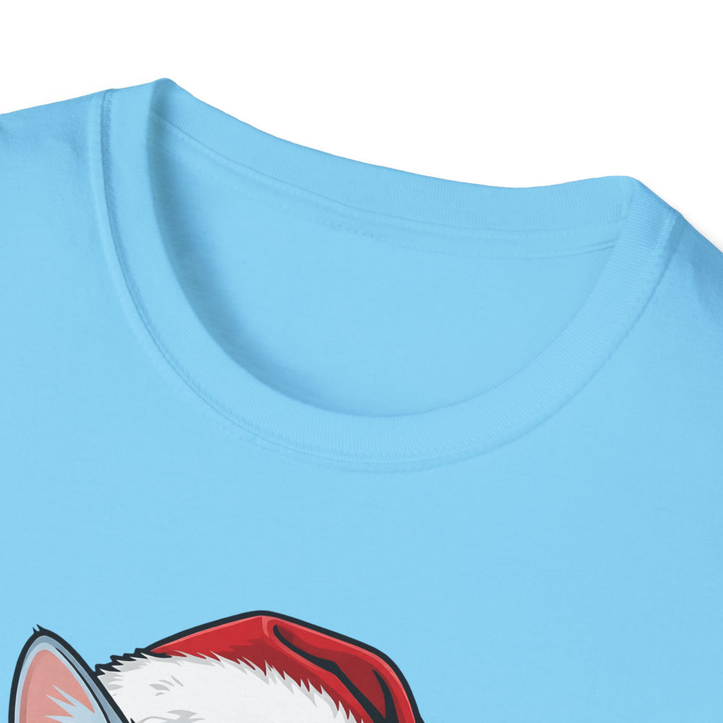 Merry Whiskers Gray Cat Christmas t-shirt, product photo 23