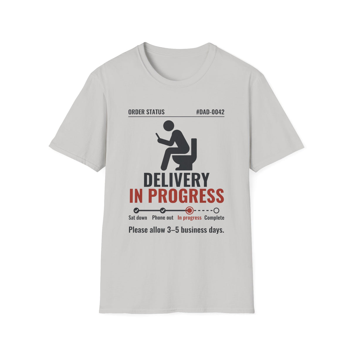 Delivery In Progress t-shirt in Ice Gray, front view