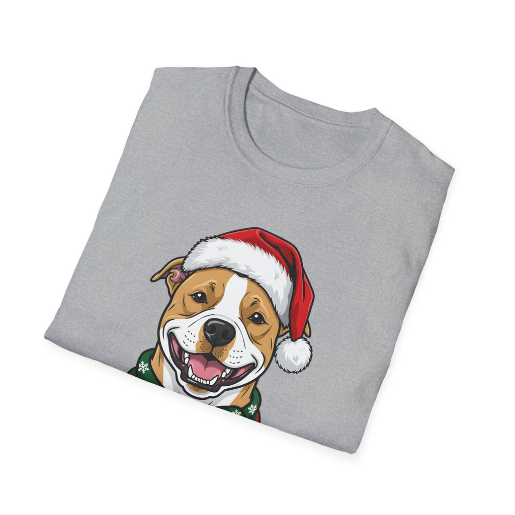 Merry Woofmas Pit Bull Christmas t-shirt, product photo 12