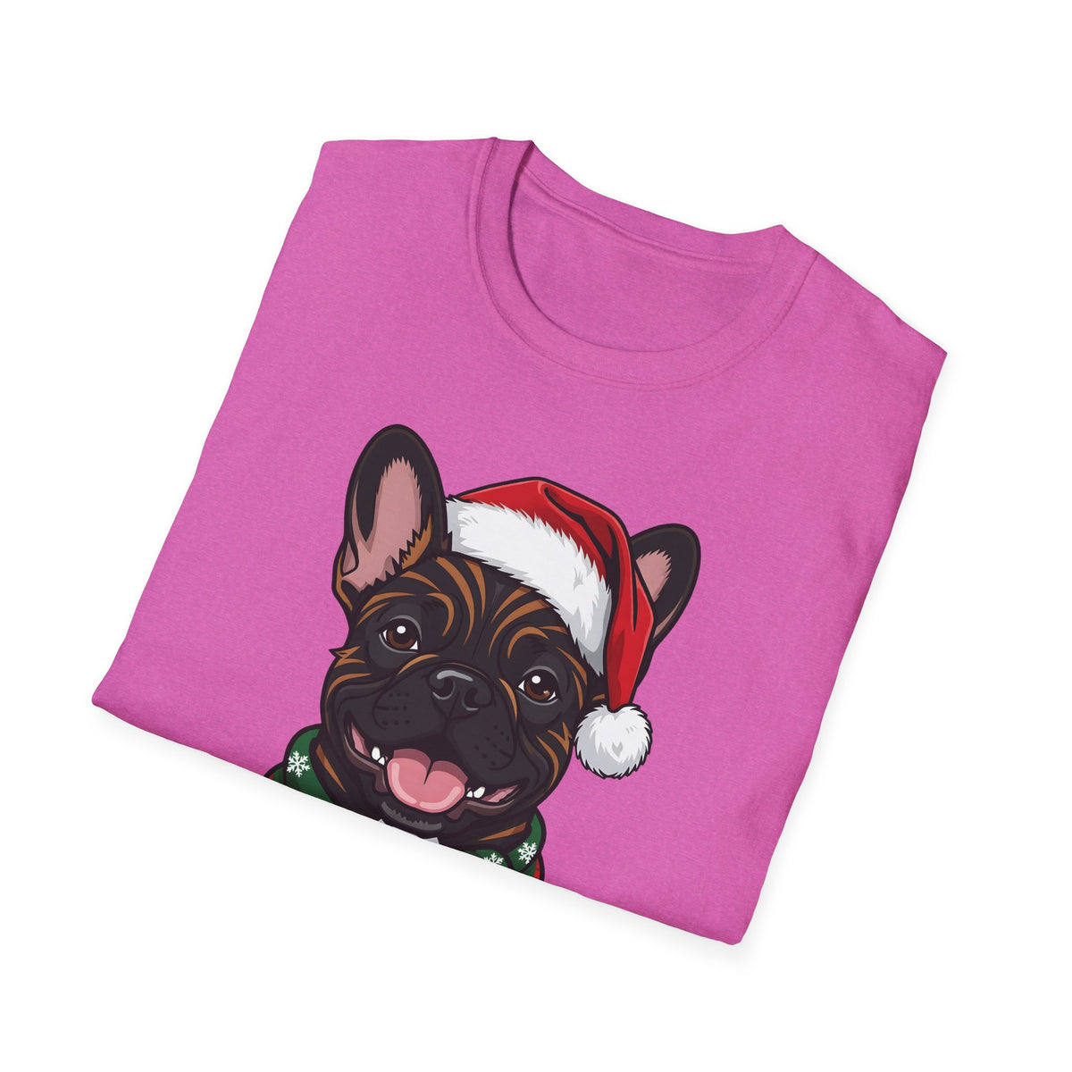 Merry Woofmas Brindle French Bulldog Christmas t-shirt, product photo 33