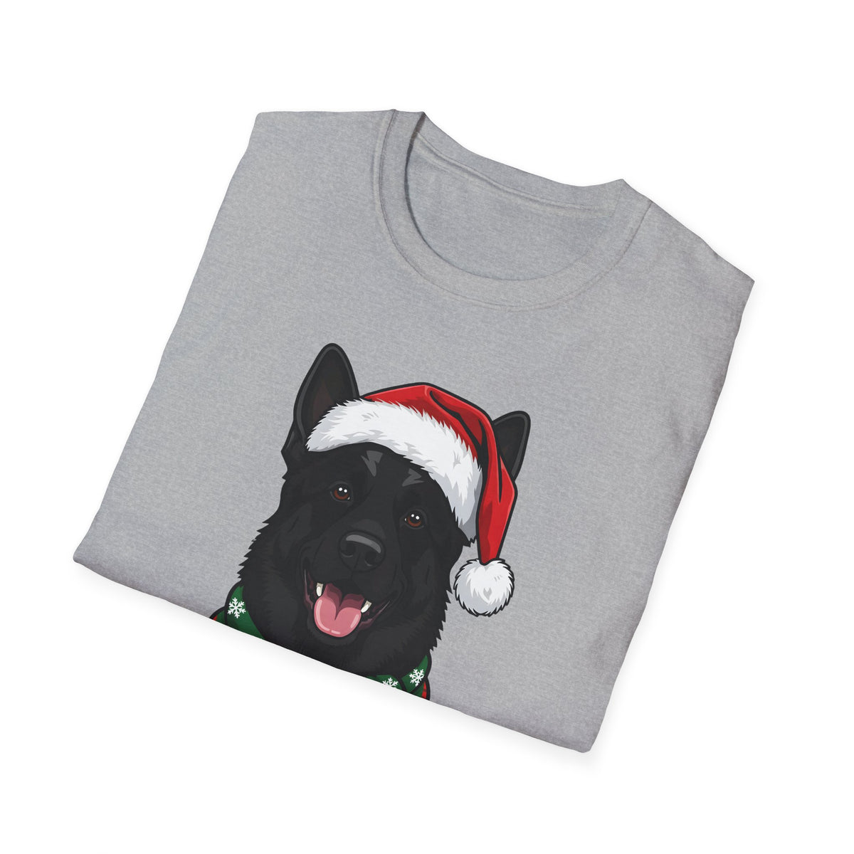 Merry Woofmas Black German Shepherd Christmas t-shirt, product photo 9