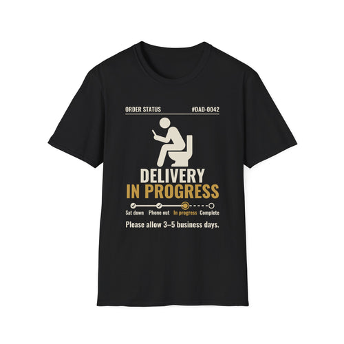 Delivery In Progress t-shirt in Black, front view
