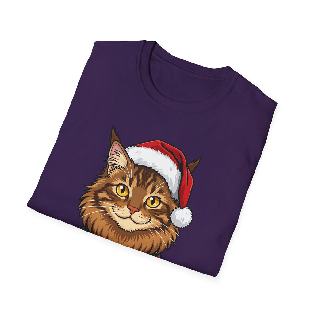 Merry Whiskers Maine Coon Cat Christmas t-shirt, product photo 30