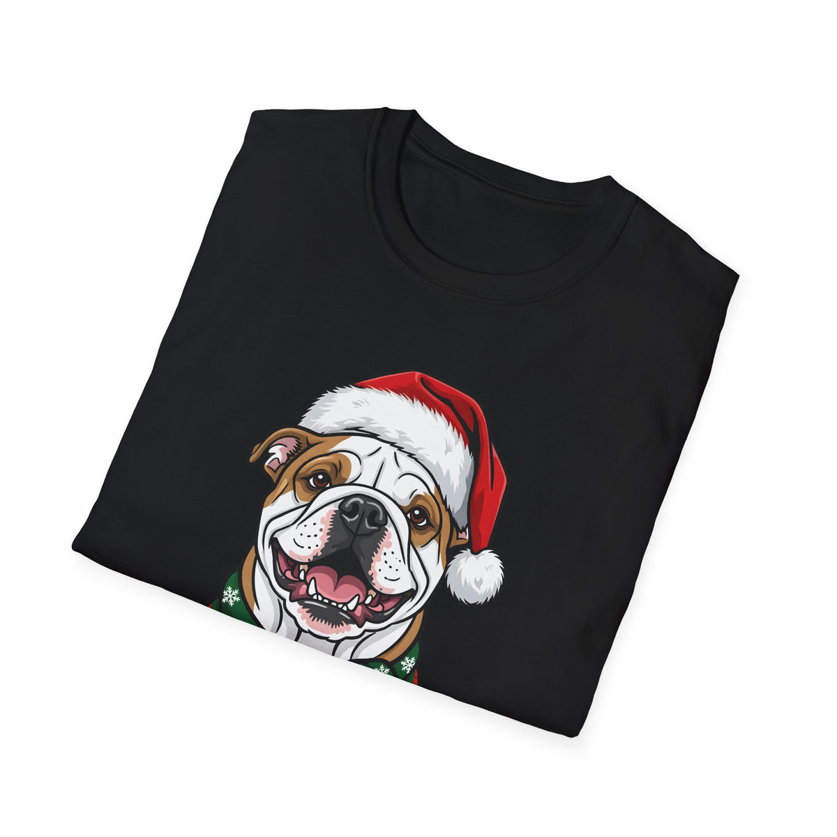 Merry Woofmas Bulldog Christmas t-shirt, product photo 3