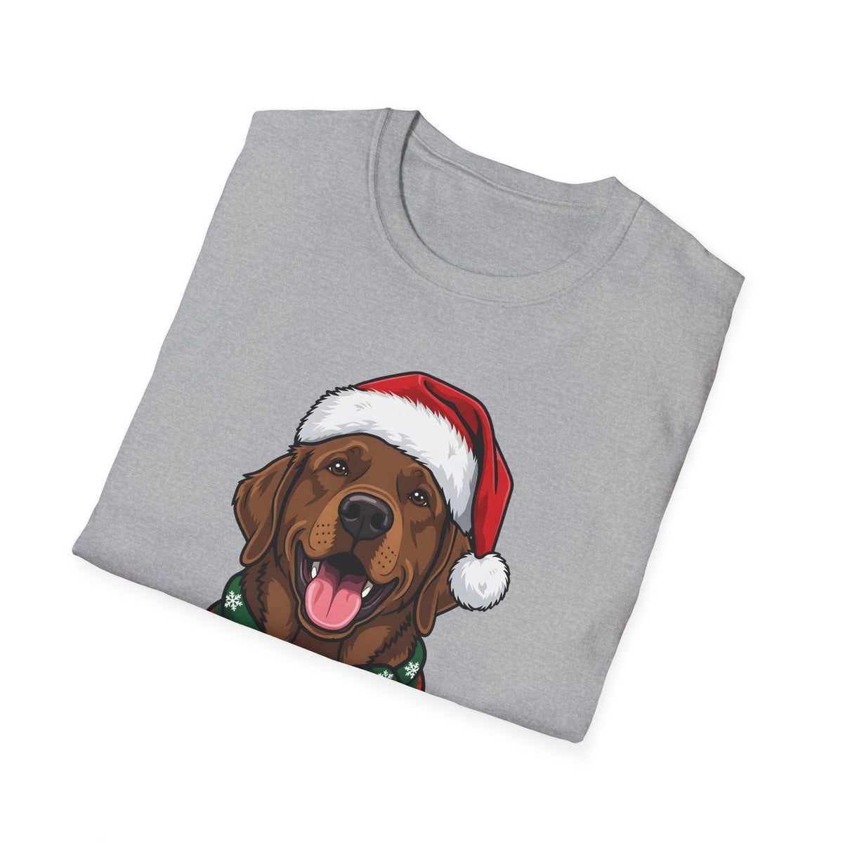 Merry Woofmas Chocolate Labrador Christmas t-shirt, product photo 12