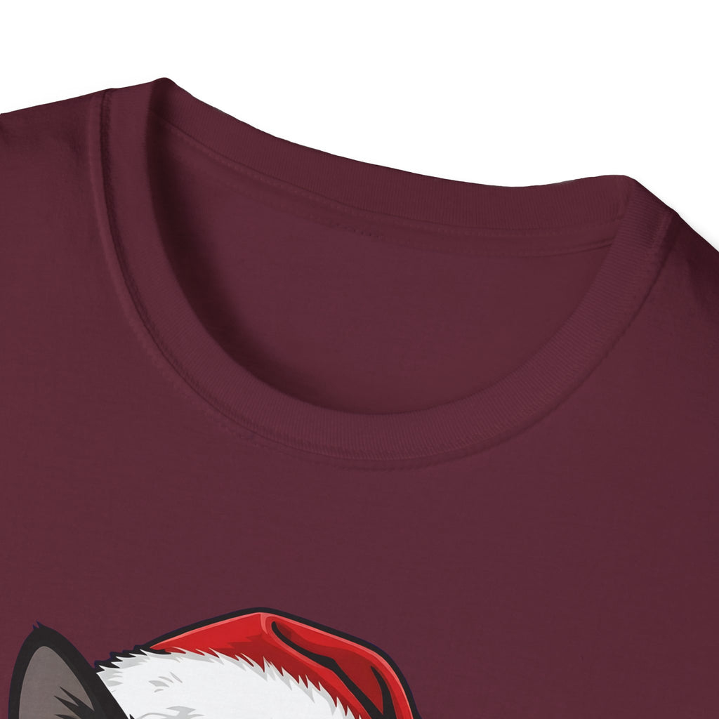 Merry Whiskers Tuxedo Cat Christmas t-shirt, product photo 11