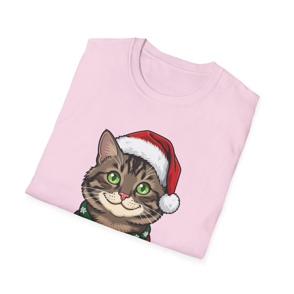 Merry Whiskers Brown Tabby Cat Christmas t-shirt, product photo 33