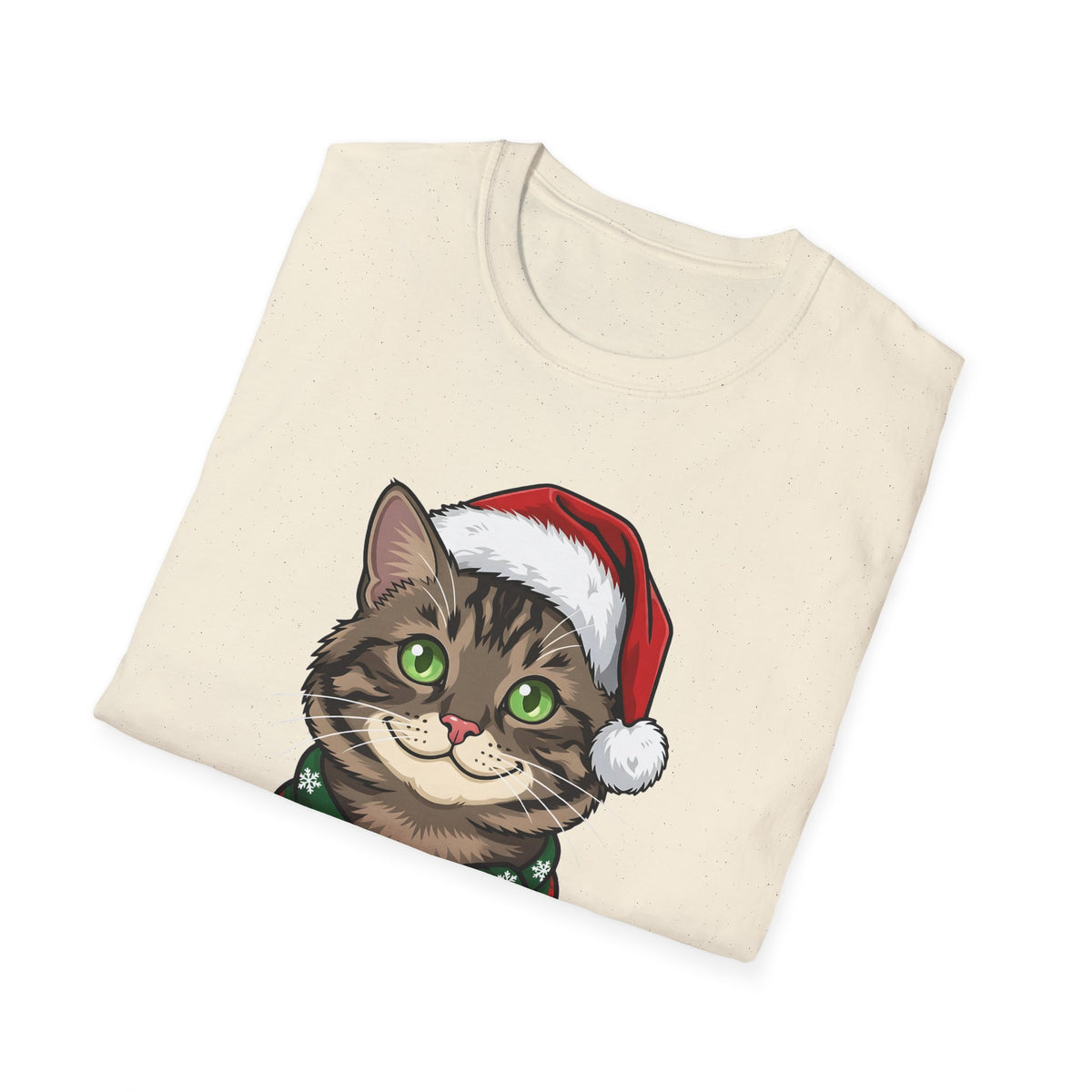 Merry Whiskers Brown Tabby Cat Christmas t-shirt, product photo 18