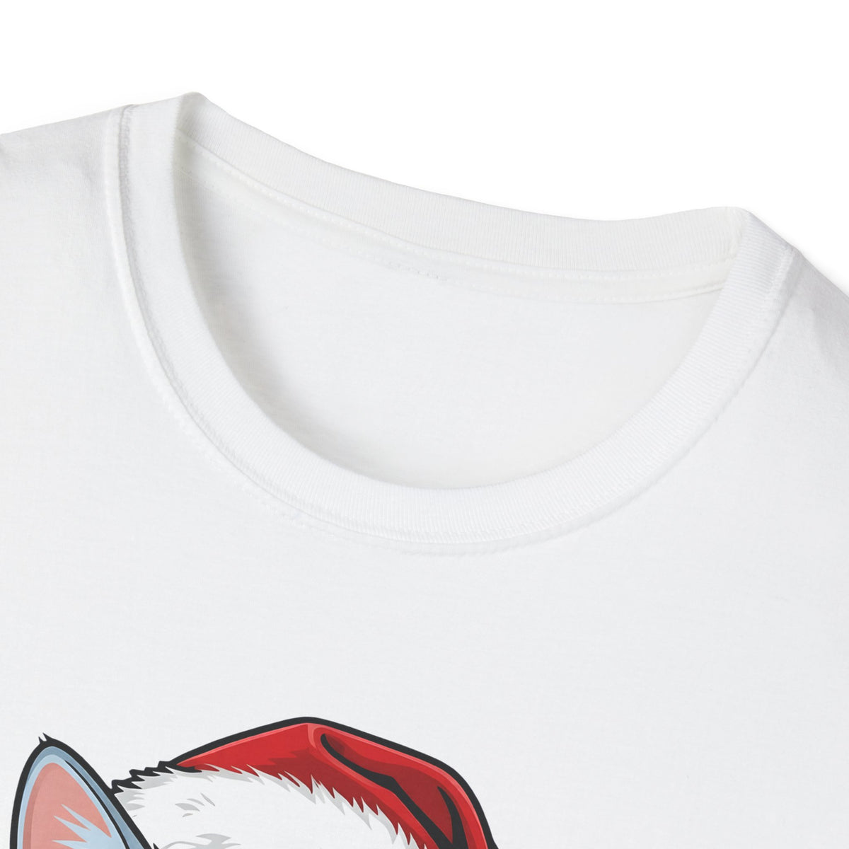 Merry Whiskers Gray Cat Christmas t-shirt, product photo 8
