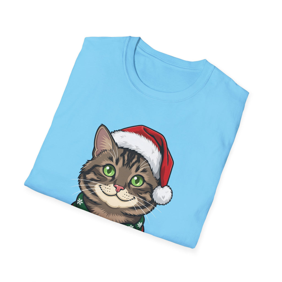 Merry Whiskers Brown Tabby Cat Christmas t-shirt, product photo 24