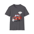 Tired Truck Phew t-shirt in Charcoal, front view