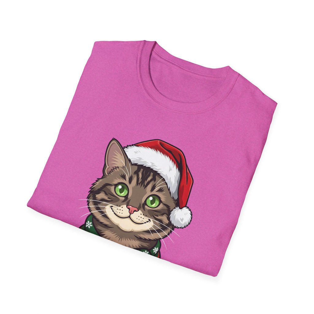 Merry Whiskers Brown Tabby Cat Christmas t-shirt, product photo 36