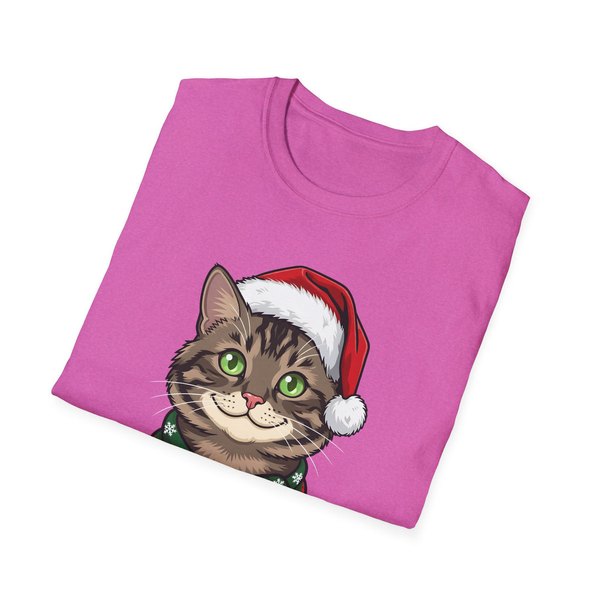 Merry Whiskers Brown Tabby Cat Christmas t-shirt, product photo 36