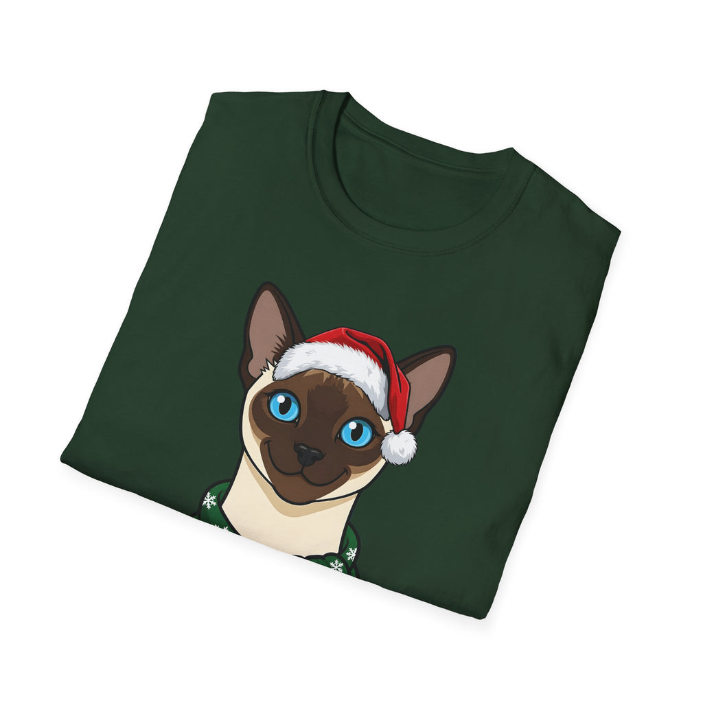 Merry Whiskers Siamese Cat Christmas t-shirt, product photo 21