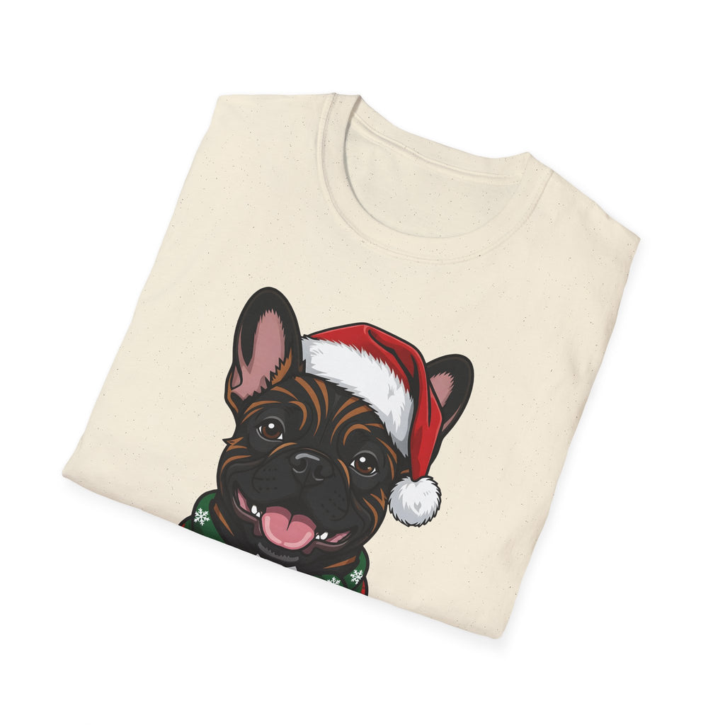 Merry Woofmas Brindle French Bulldog Christmas t-shirt, product photo 15