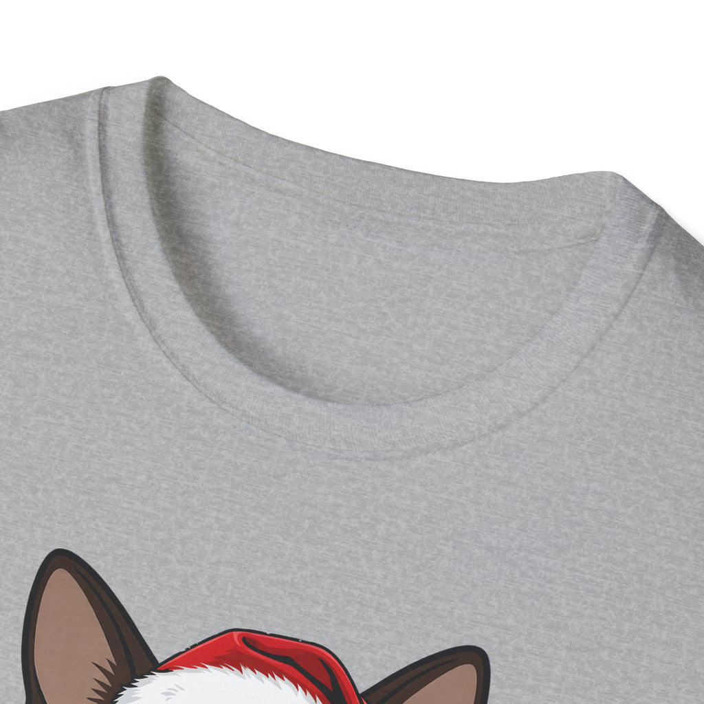 Merry Whiskers Siamese Cat Christmas t-shirt, product photo 11
