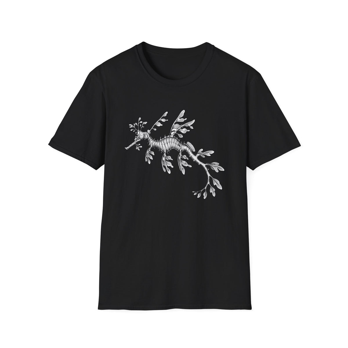 Leafy Sea Dragon t-shirt in Black, front view