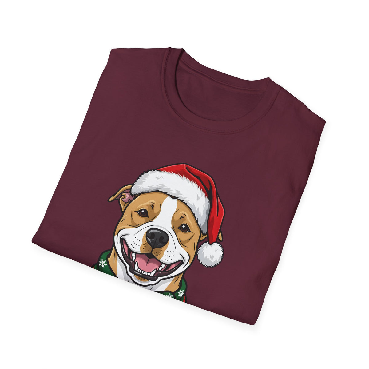 Merry Woofmas Pit Bull Christmas t-shirt, product photo 15