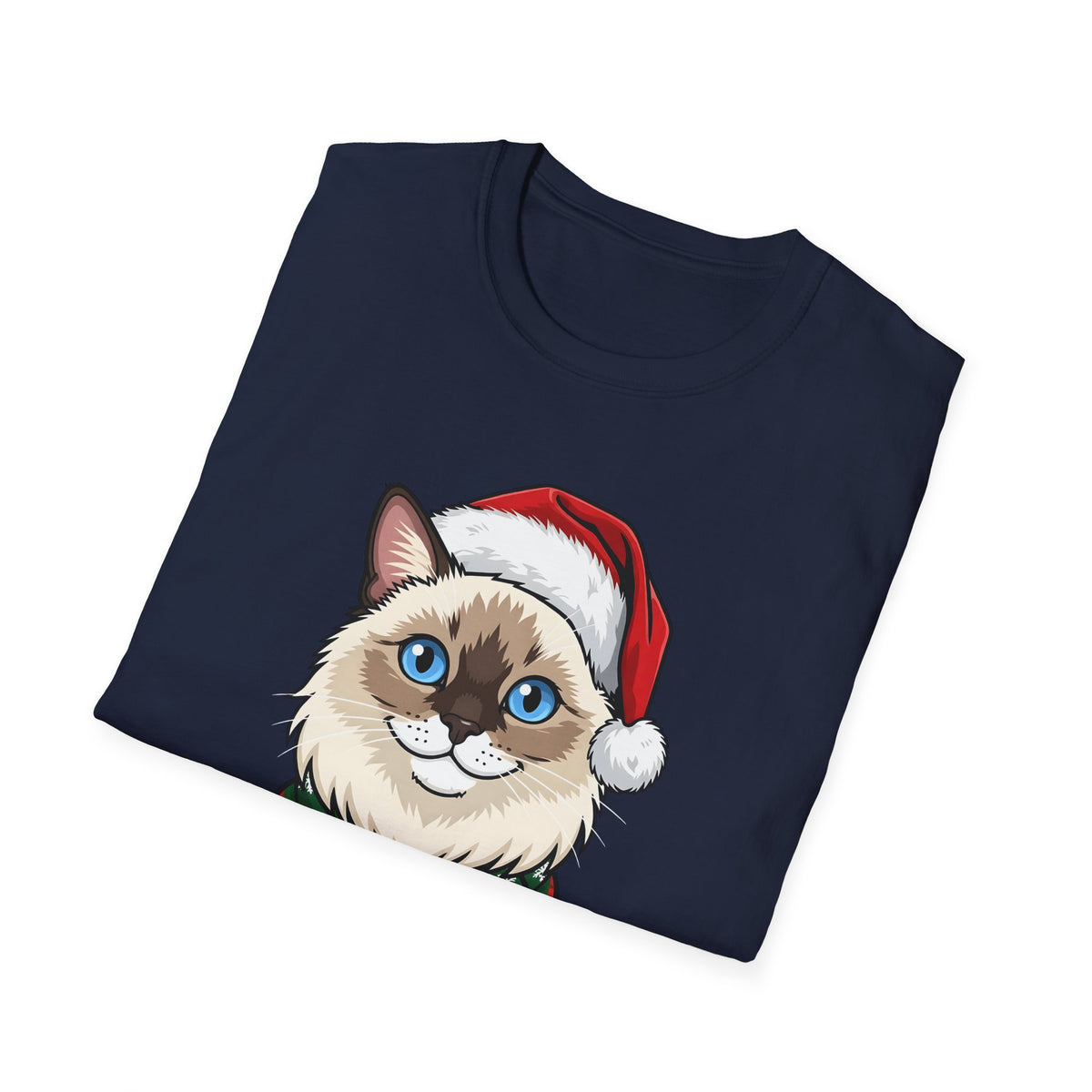 Merry Whiskers Ragdoll Cat Christmas t-shirt, product photo 6