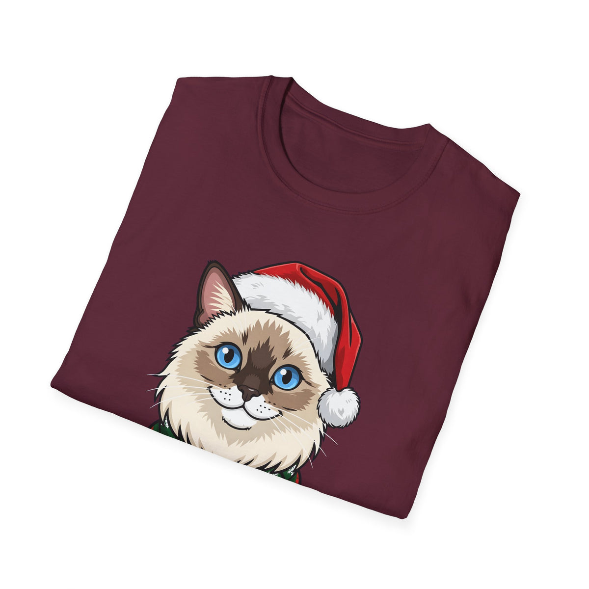 Merry Whiskers Ragdoll Cat Christmas t-shirt, product photo 15