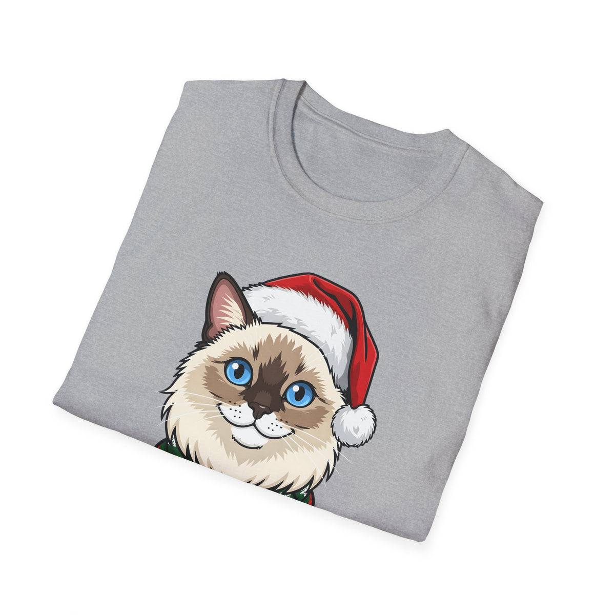 Merry Whiskers Ragdoll Cat Christmas t-shirt, product photo 12