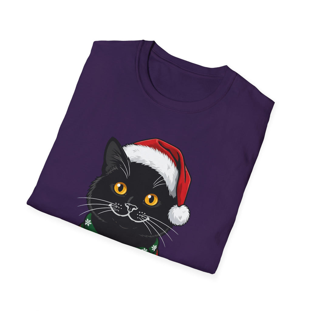 Merry Whiskers Black Cat Christmas t-shirt, product photo 27