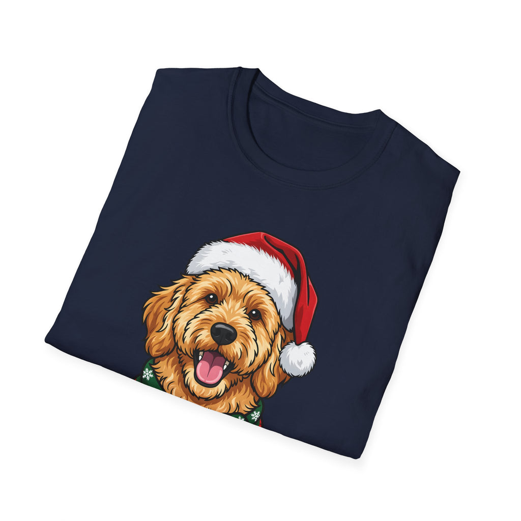 Merry Woofmas Goldendoodle Christmas t-shirt, product photo 3