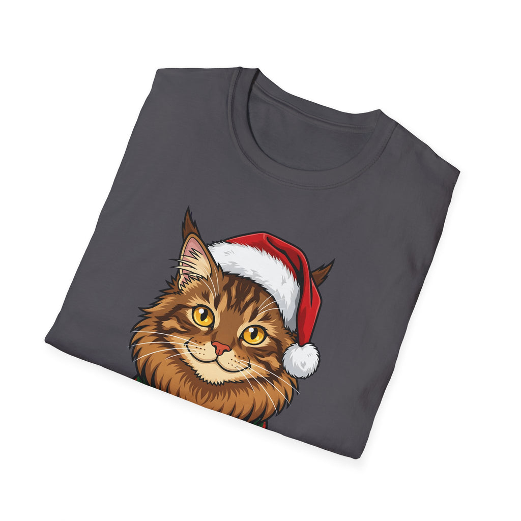 Merry Whiskers Maine Coon Cat Christmas t-shirt, product photo 27