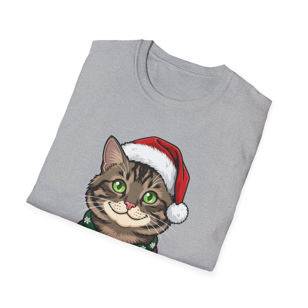Merry Whiskers Brown Tabby Cat Christmas t-shirt, product photo 12