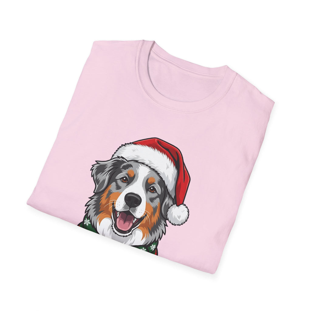 Merry Woofmas Blue Merle Australian Shepherd Christmas t-shirt, product photo 33