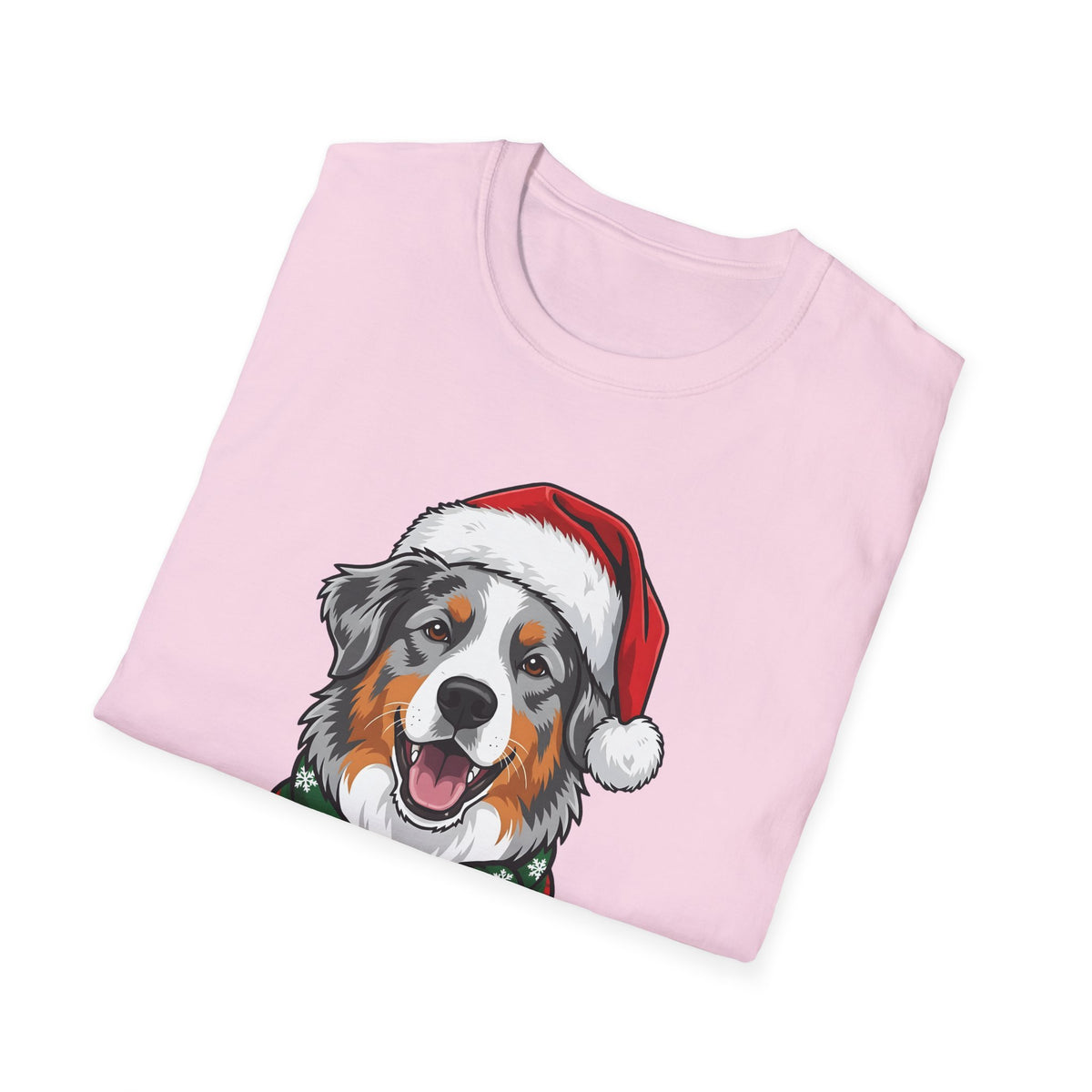 Merry Woofmas Blue Merle Australian Shepherd Christmas t-shirt, product photo 33