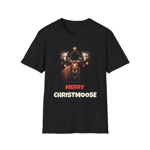 Merry Christmoose Christmas t-shirt in Black, front view