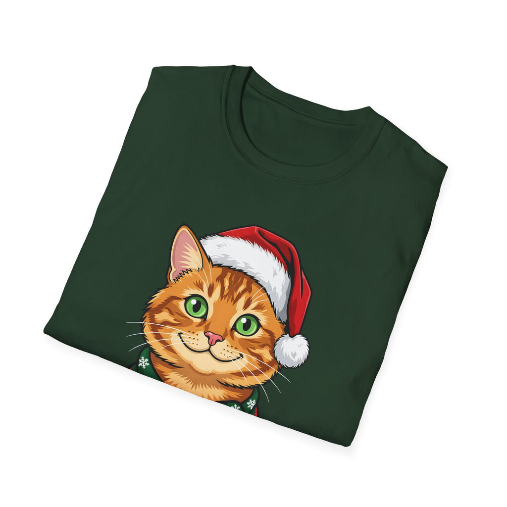 Merry Whiskers Ginger Tabby Cat Christmas t-shirt, product photo 21