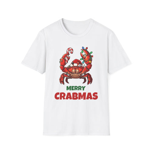 Merry Crabmas Christmas t-shirt in White, front view