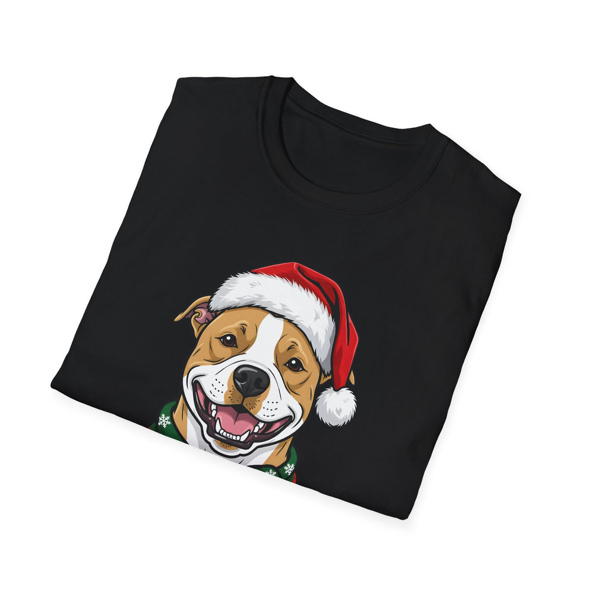 Merry Woofmas Pit Bull Christmas t-shirt, product photo 3